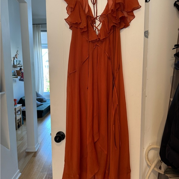 ASOS Orange Ruffle Dress - Picture 2 of 5